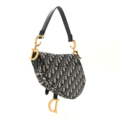 Christian Dior Oblique Saddle Bag Blue 3 of 12