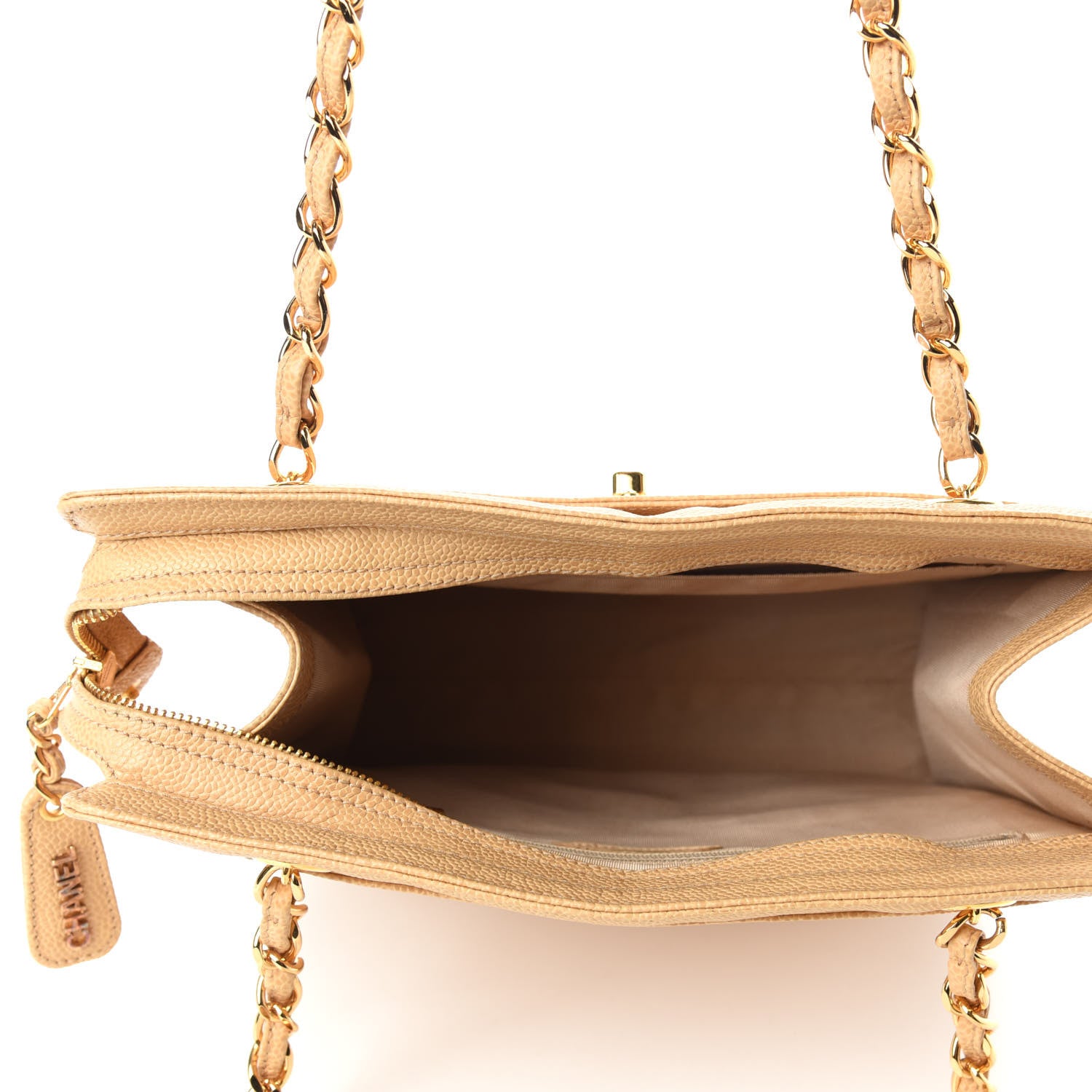 Chanel Caviar Shoulder Bag Beige 5 of 12