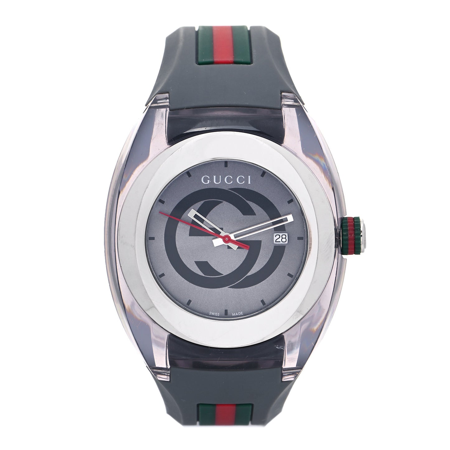 Stainless Steel Rubber 46mm Sync Web Quartz Watch Grey