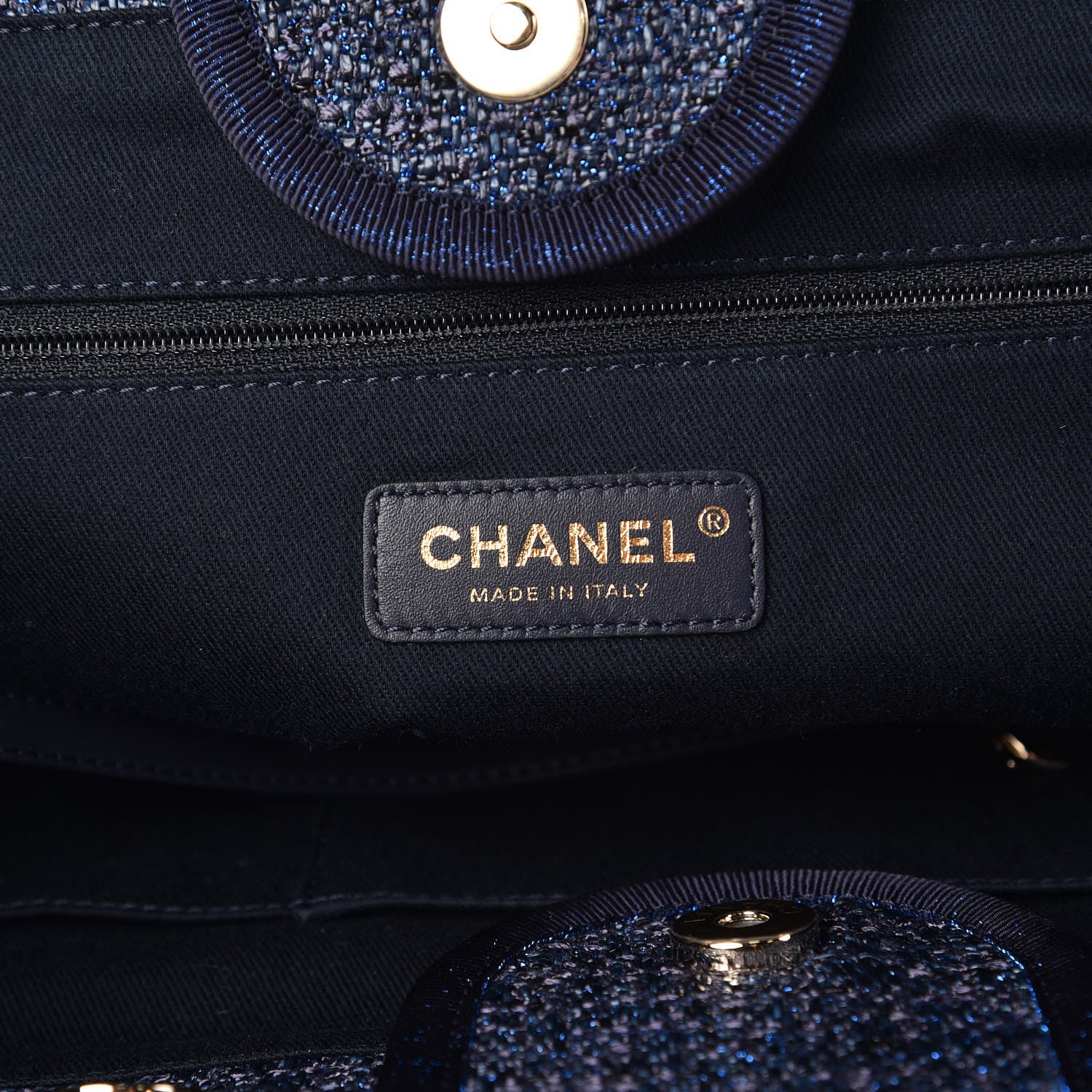 Chanel Woven Straw Raffia Large Deauville Tote Blue 6 of 11