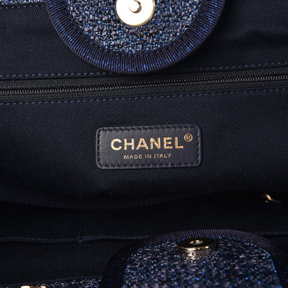 Chanel Woven Straw Raffia Large Deauville Tote Blue 6 of 11