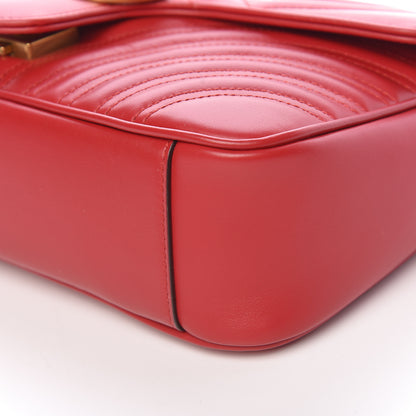 Gucci Calfskin Matelasse Small GG Marmont Shoulder Bag Hibiscus Red 9 of 10
