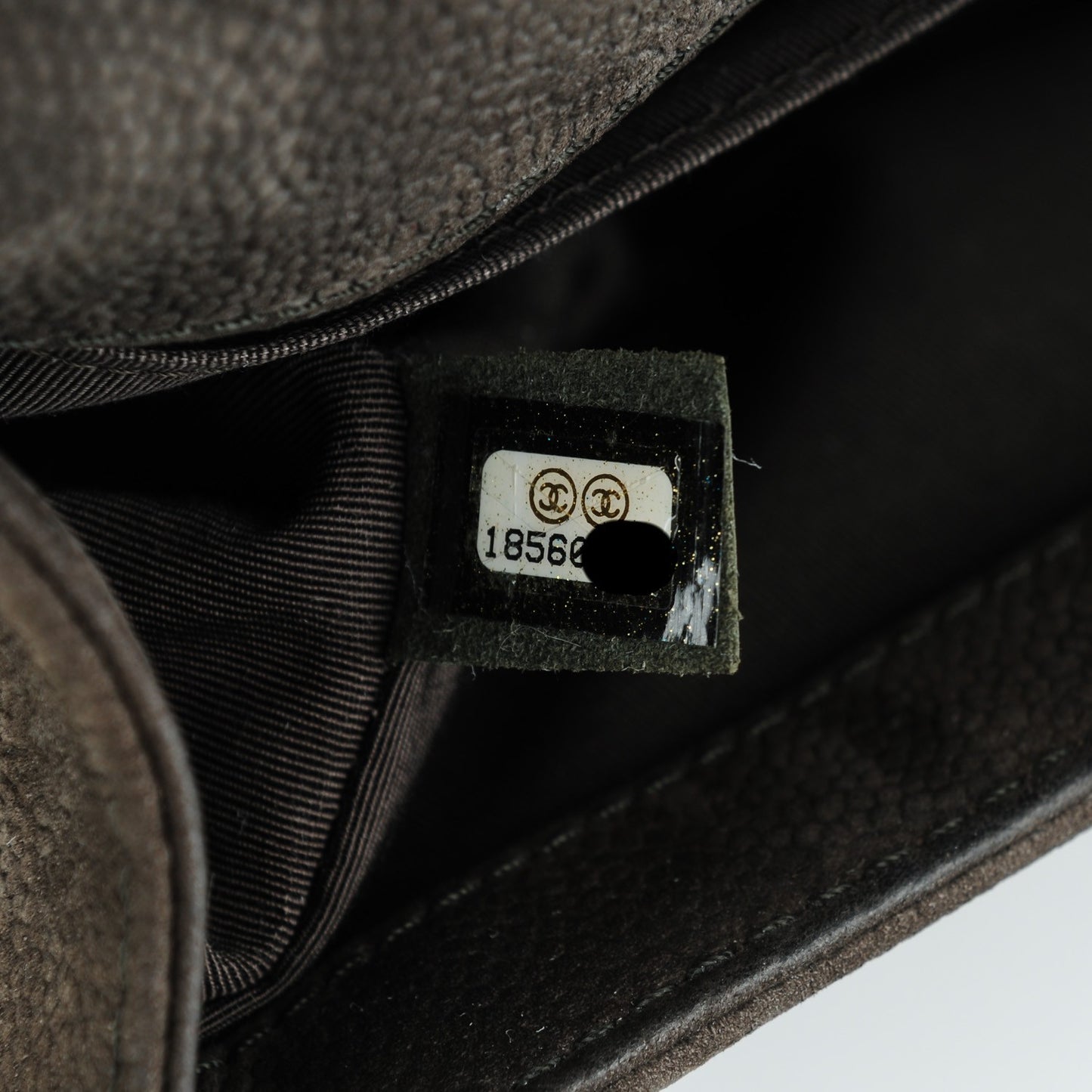 Iridescent Caviar Quilted Small Boy Flap Dark Grey