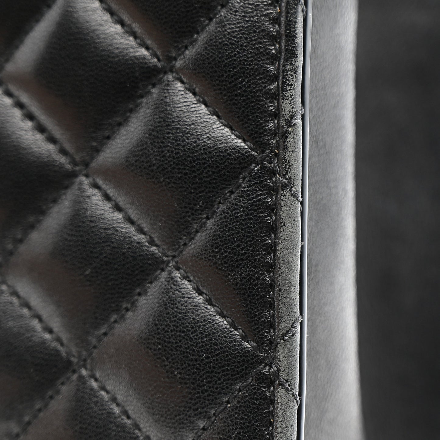 Lambskin Mixed Matelasse Triquilt Small Monogram Satchel Black