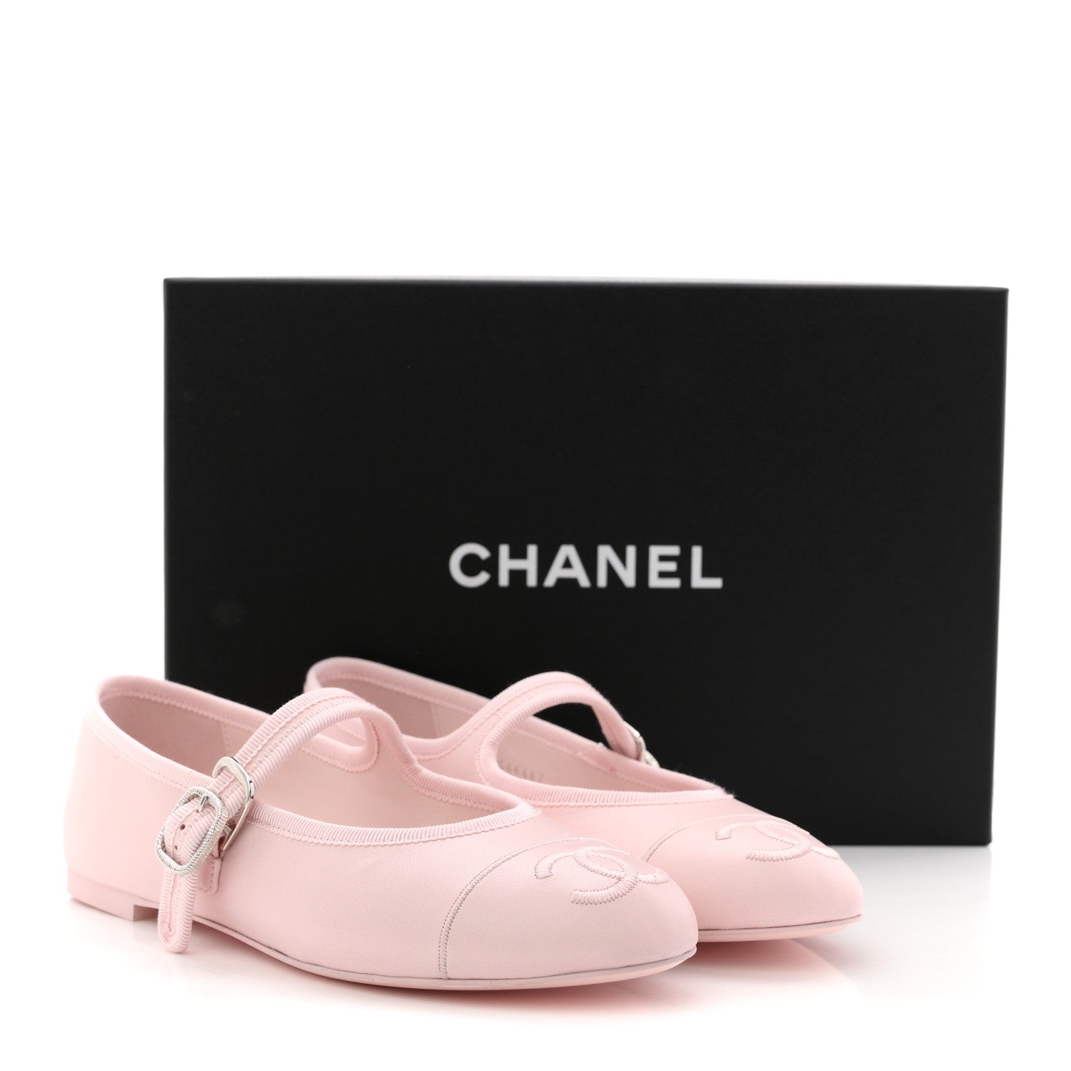 Chanel Lambskin Mary Jane Flats 38 Light Pink 10 of 10
