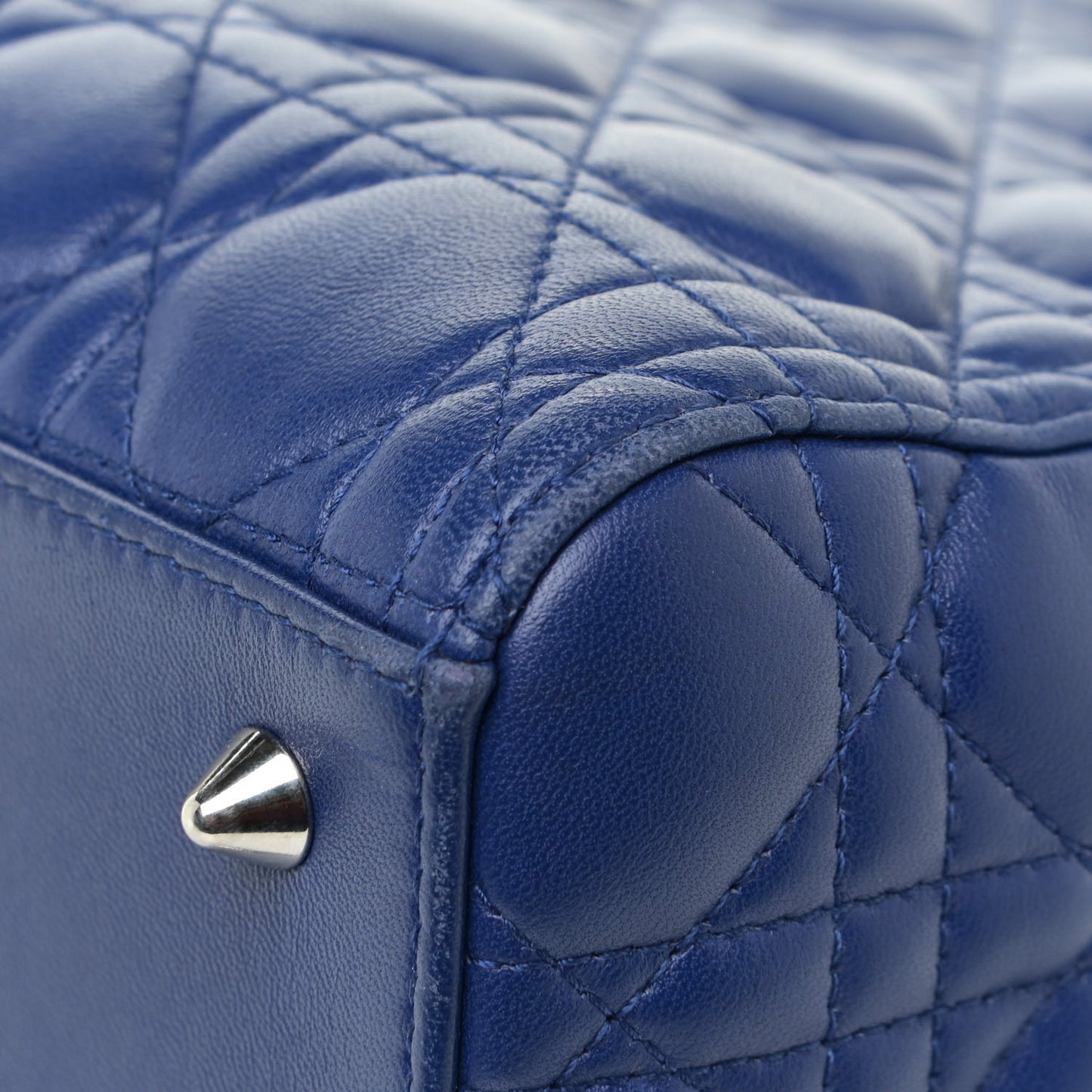 Lambskin Cannage Medium Lady Dior Blue