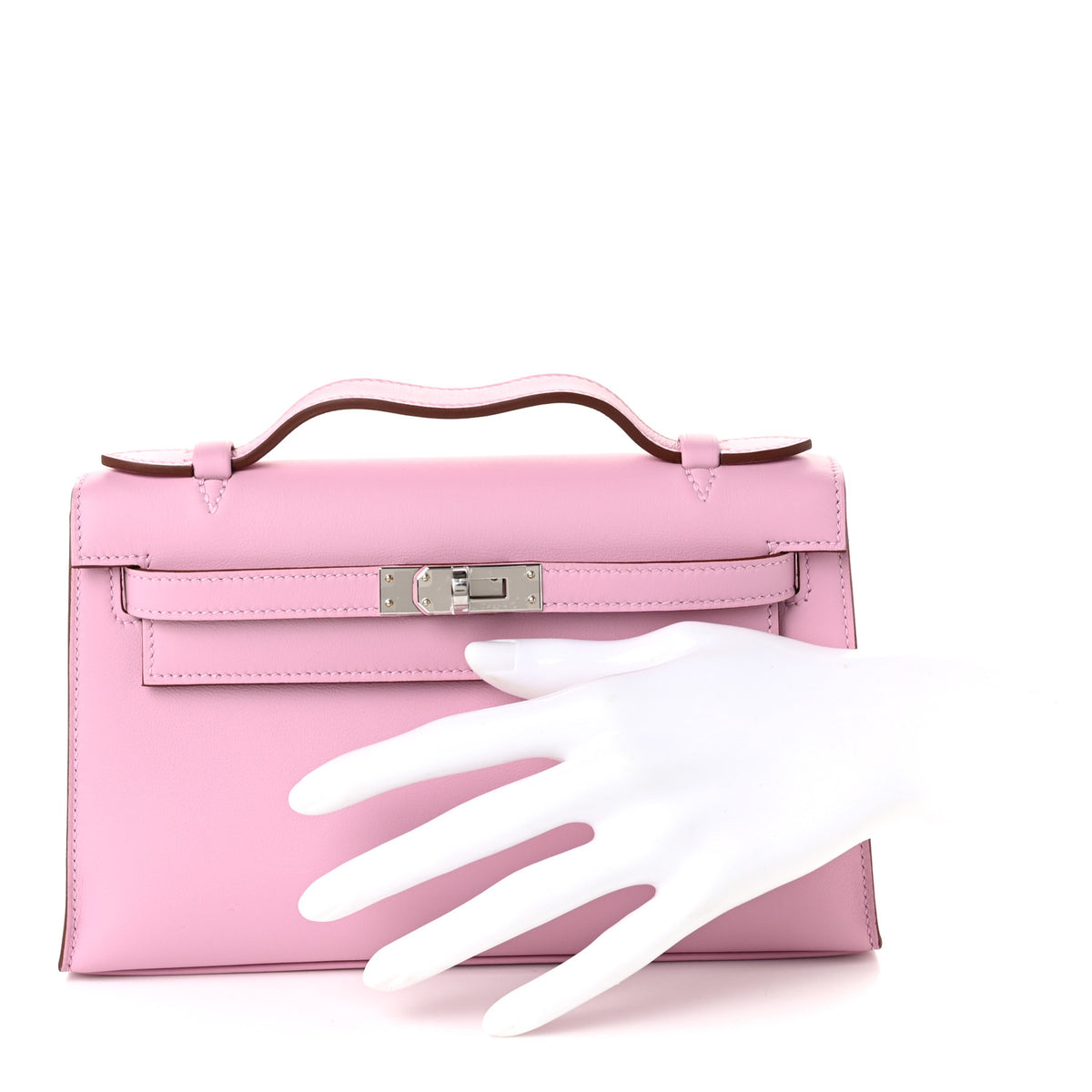 Hermes Swift Kelly Pochette Clutch Mauve Sylvestre 2 of 11