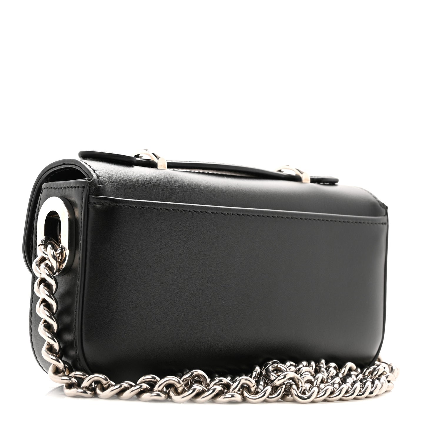 Senna Calfskin Petite GG Top Handle Shoulder Bag Black