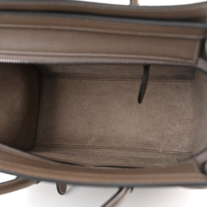 Celine Drummed Calfskin Micro Luggage Souris 5 of 13