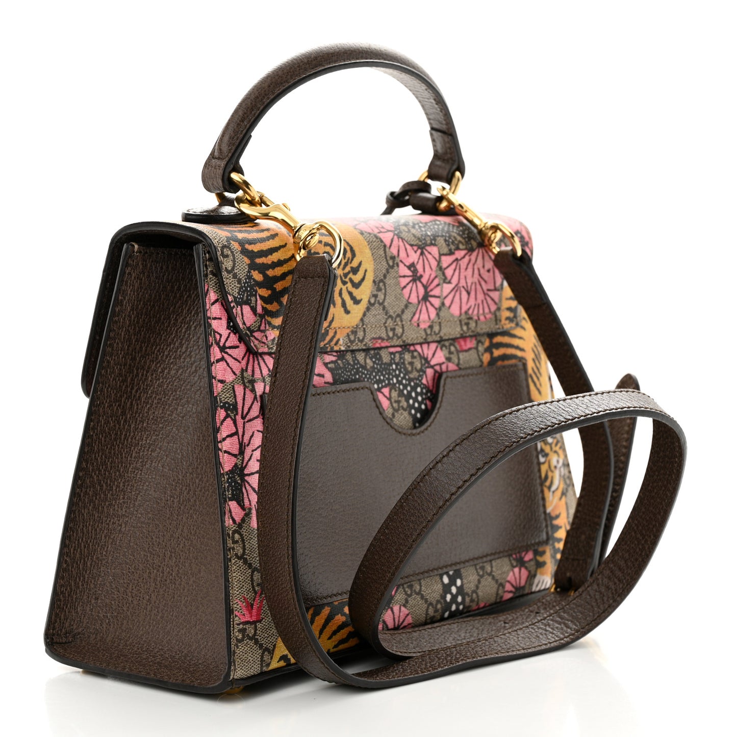 GG Supreme Monogram Bengal Small Padlock Top Handle Bag Beige Pink