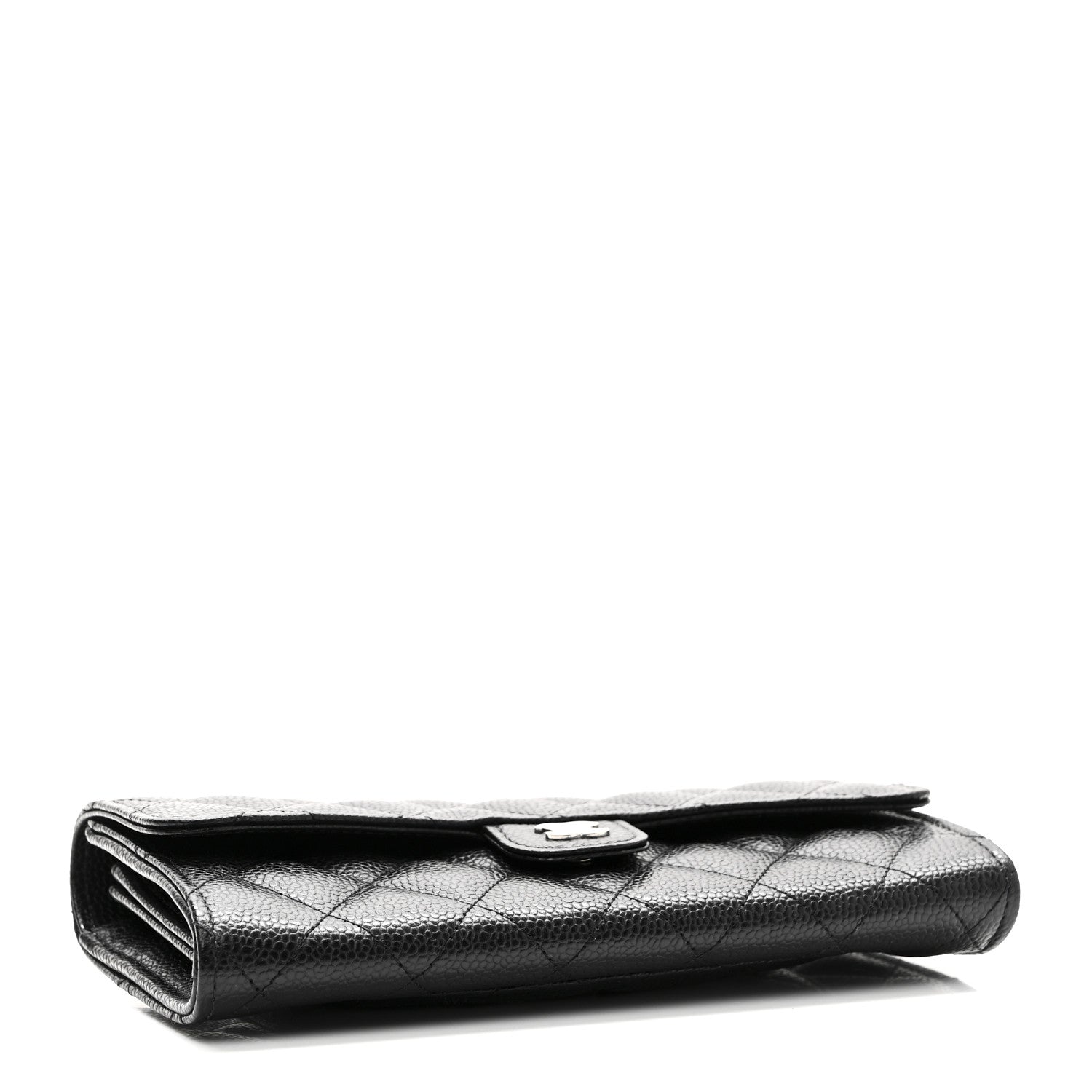 Chanel Caviar Quilted Large Gusset Flap Wallet Black 4 of 9