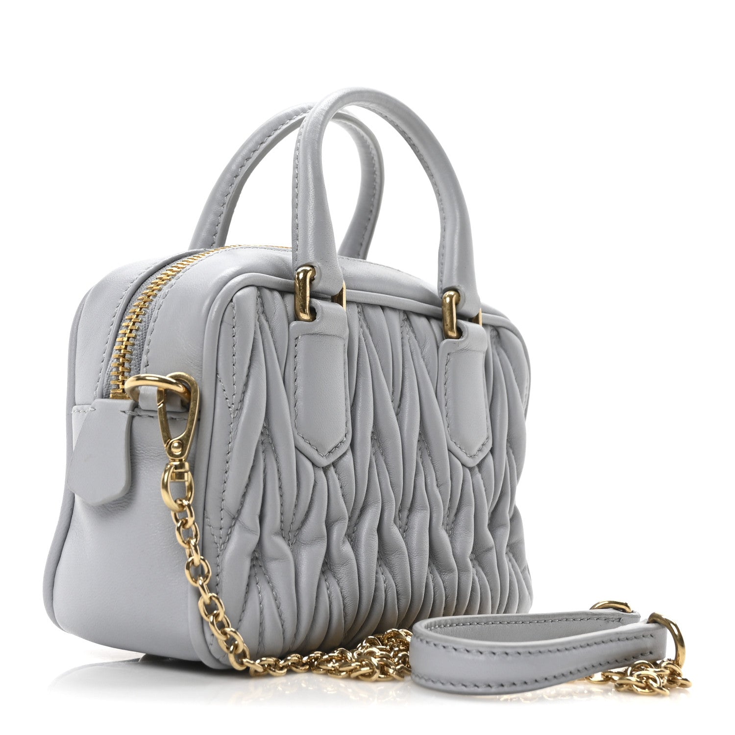 Miu Miu Nappa Matelasse Micro Arcadie Fiordaliso 3 of 9