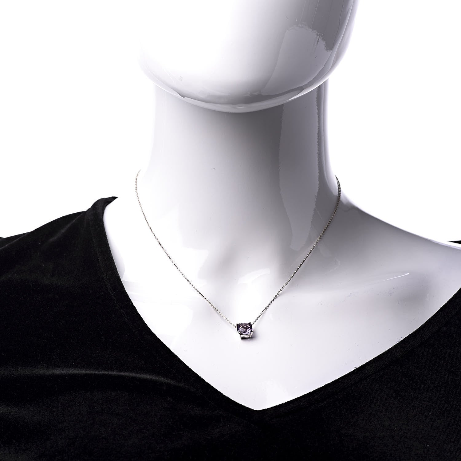 Tiffany Sterling Silver Amethyst Sparklers Pendant Necklace 2 of 8