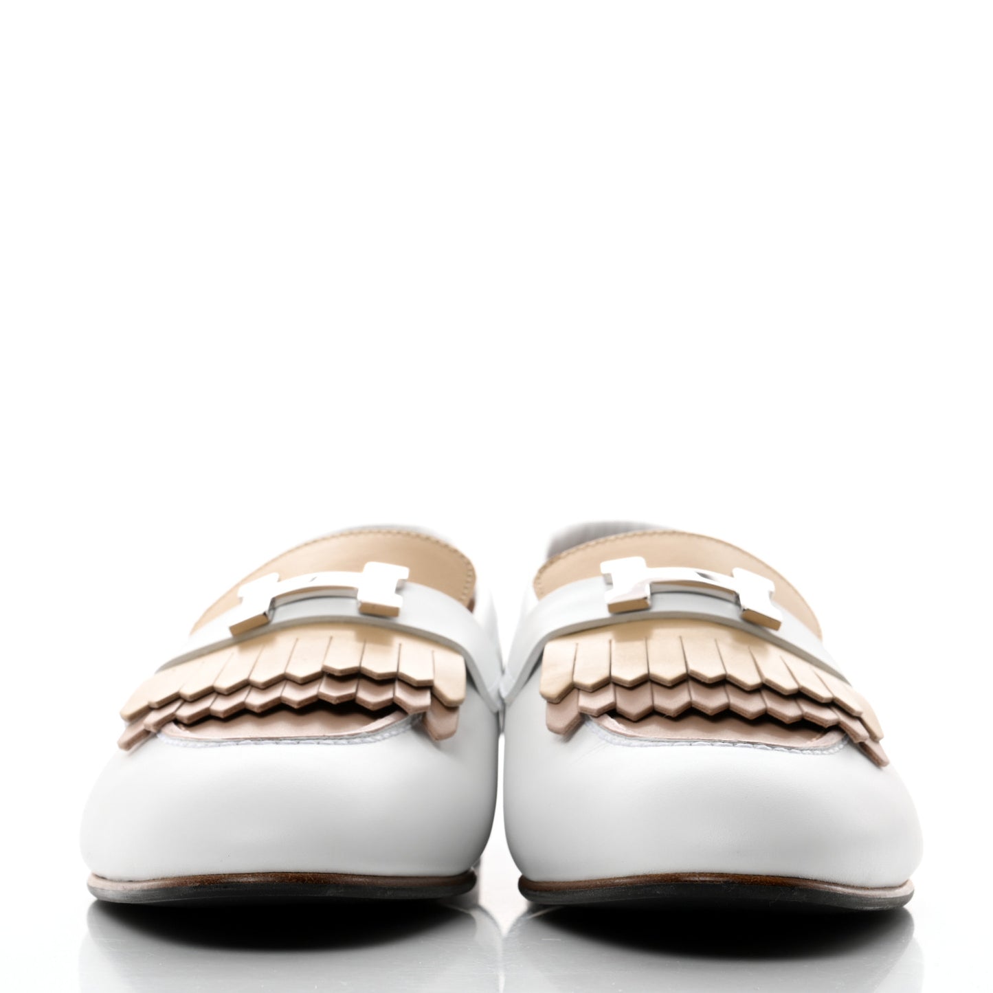 Calfskin Womens Royal Loafers 40 Multicolor White