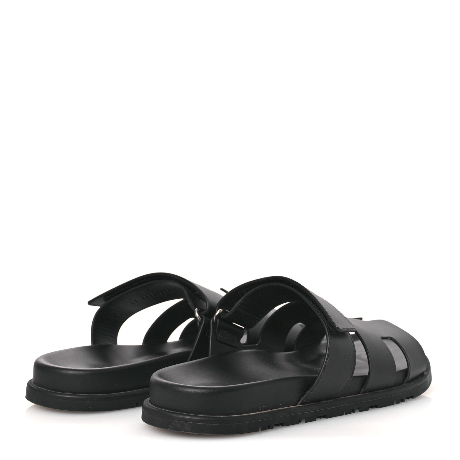 Hermes Calfskin Mens Chypre Sandals 44 Black 5 of 14