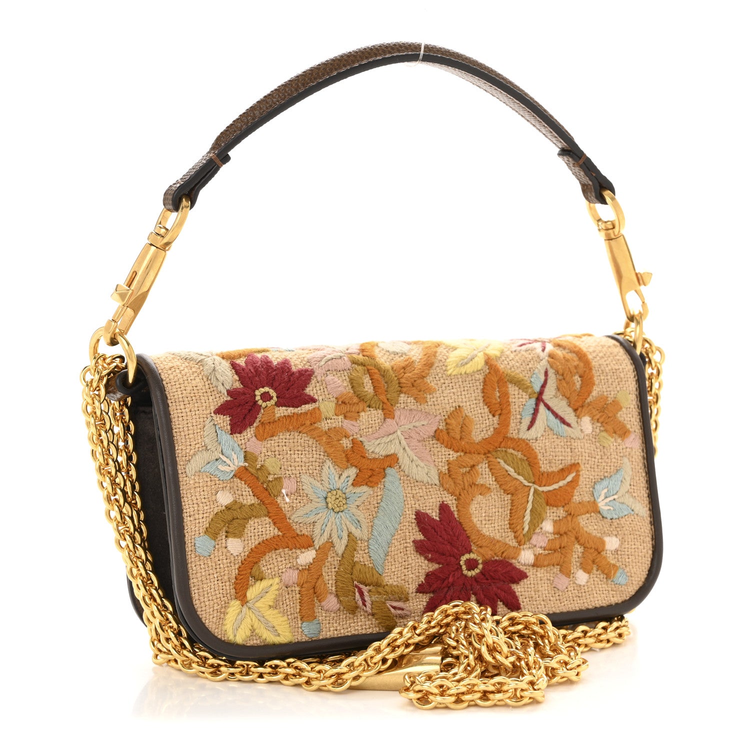 Valentino Garavani Fabric Karung Crystal Embroidered Vlogo Small Loco Shoulder Bag Multicolor 3 of 9