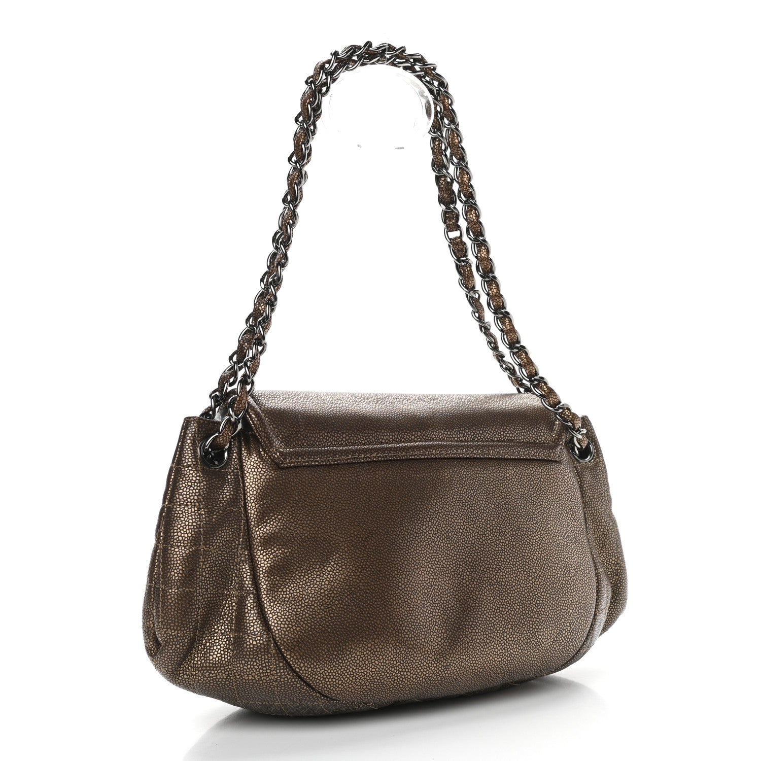 Chanel Metallic Caviar Half Moon Large Flap Bronze 3 of 10