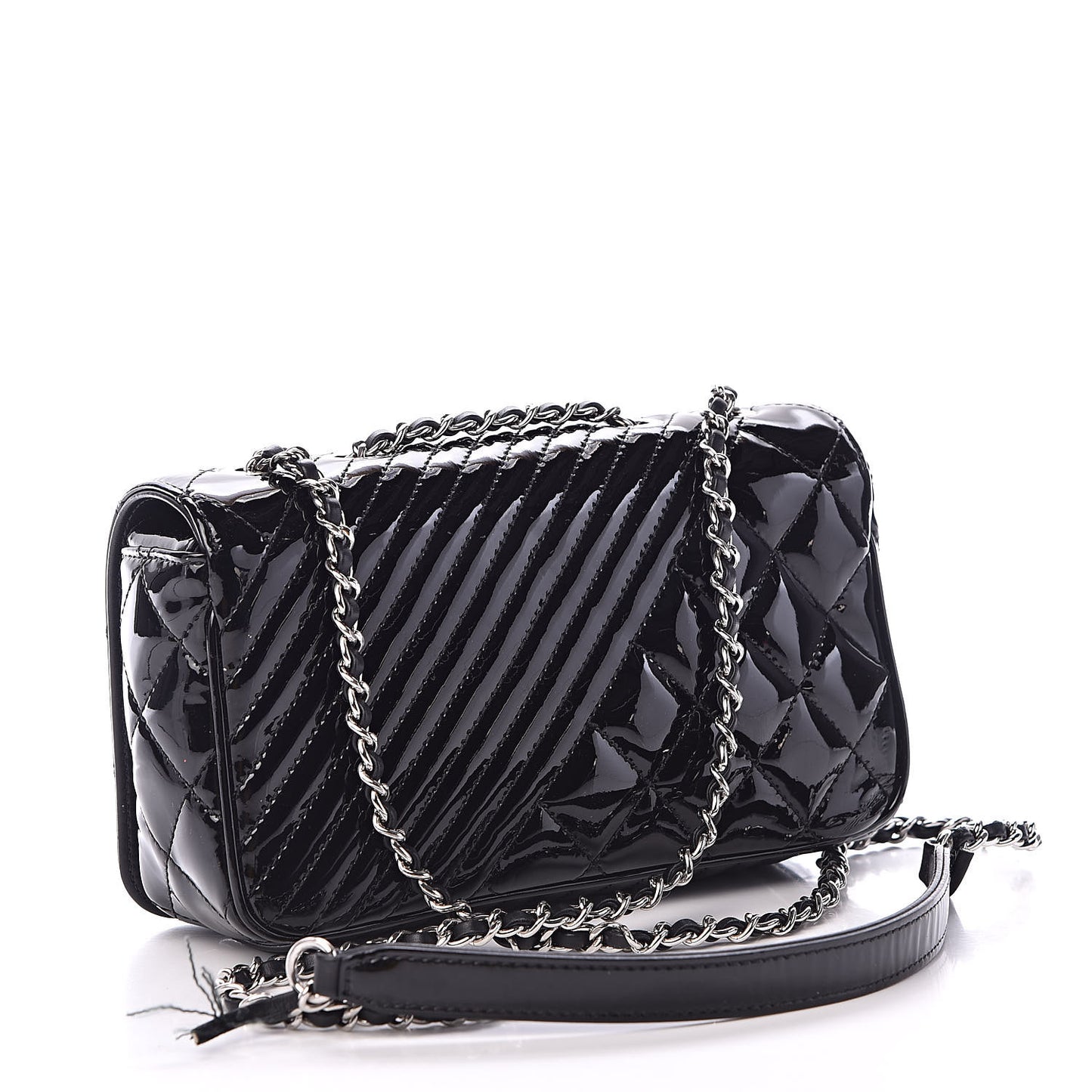 Patent Quilted Small Coco Boy Flap Black