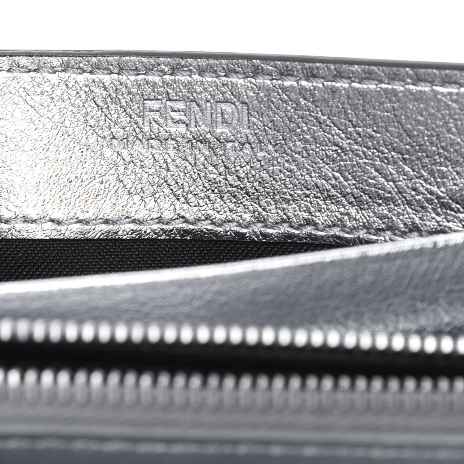 Fendi Vitello Soft Catalan Mirror F is Fendi Bi-Color FF 1974 Embossed Continental Envelope Wallet On Chain Maya Black Argento 6 of 12