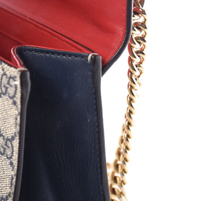 Gucci GG Supreme Monogram Moon Calfskin Small Padlock Shoulder Bag Beige Blue Hibiscus Red Mystic White 11 of 16