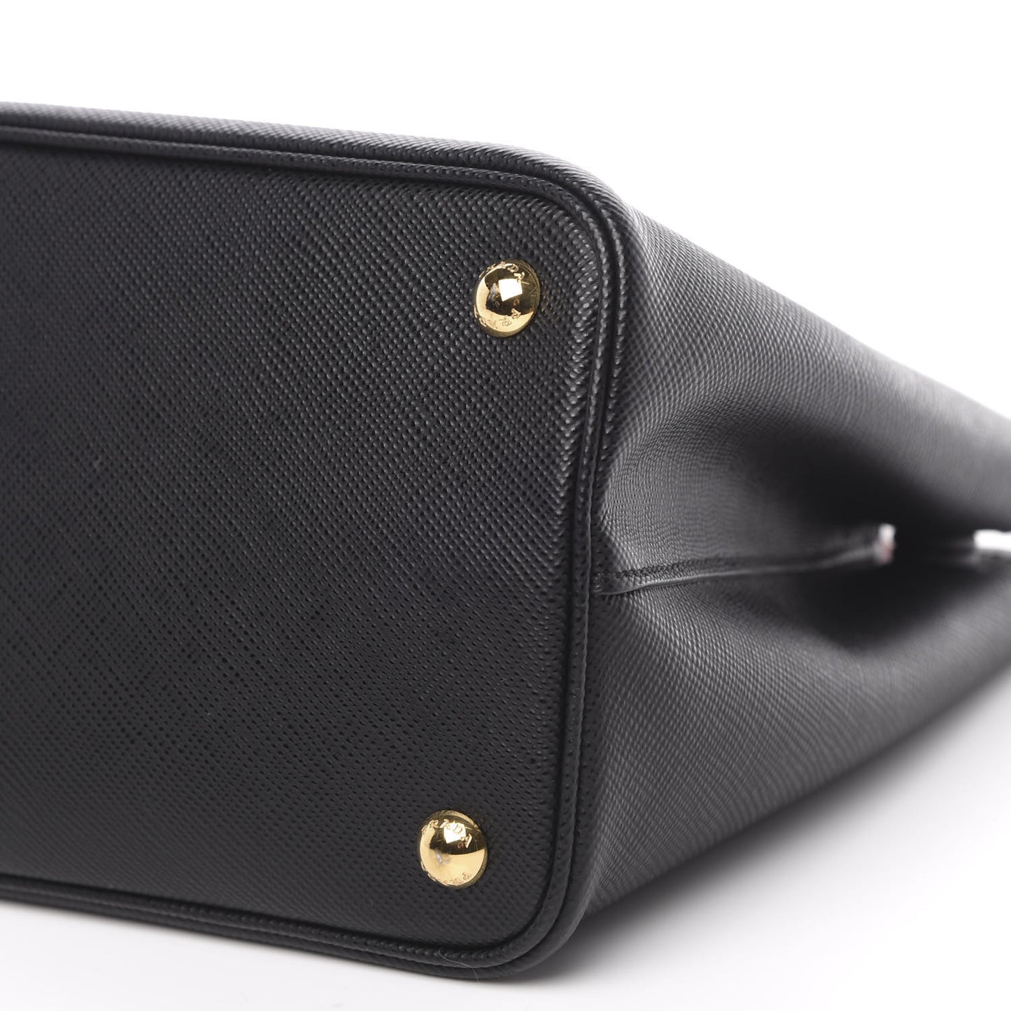 Saffiano Cuir Small Double Bag Black Fuoco