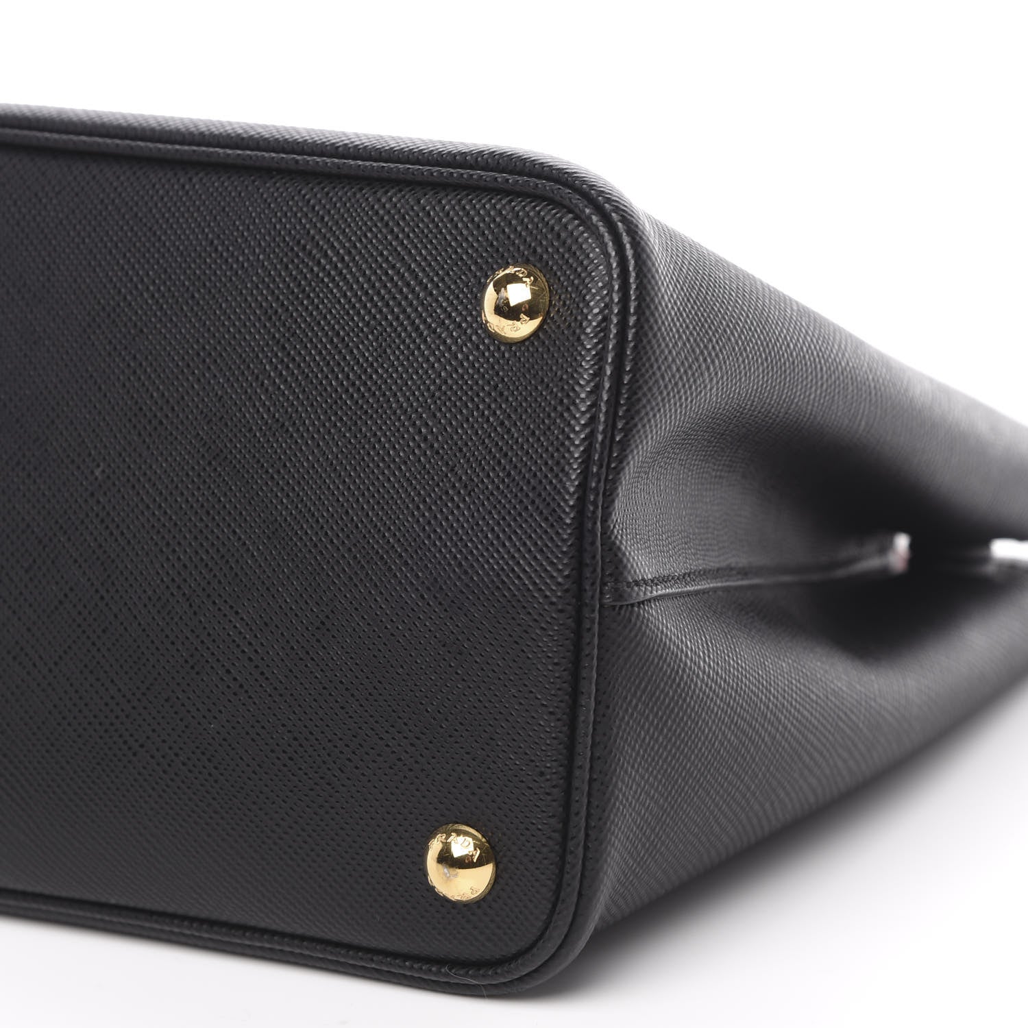 Prada Saffiano Cuir Small Double Bag Black Fuoco 9 of 10