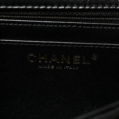 Chanel Lambskin Quilted Small Strass On Top Flap Bag Black 6 of 11