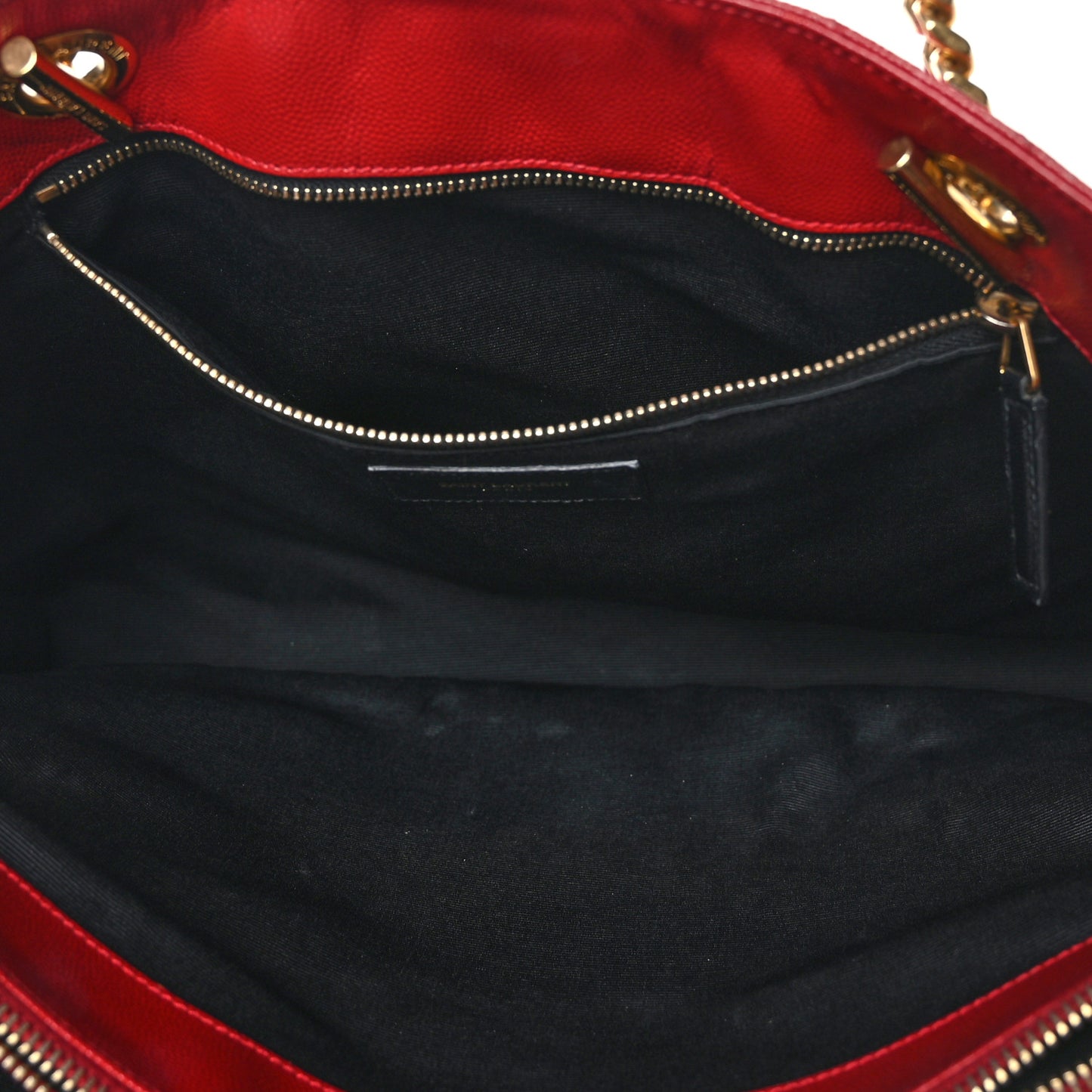 Grain De Poudre Matelasse Chevron Monogram Shopping Bag Red