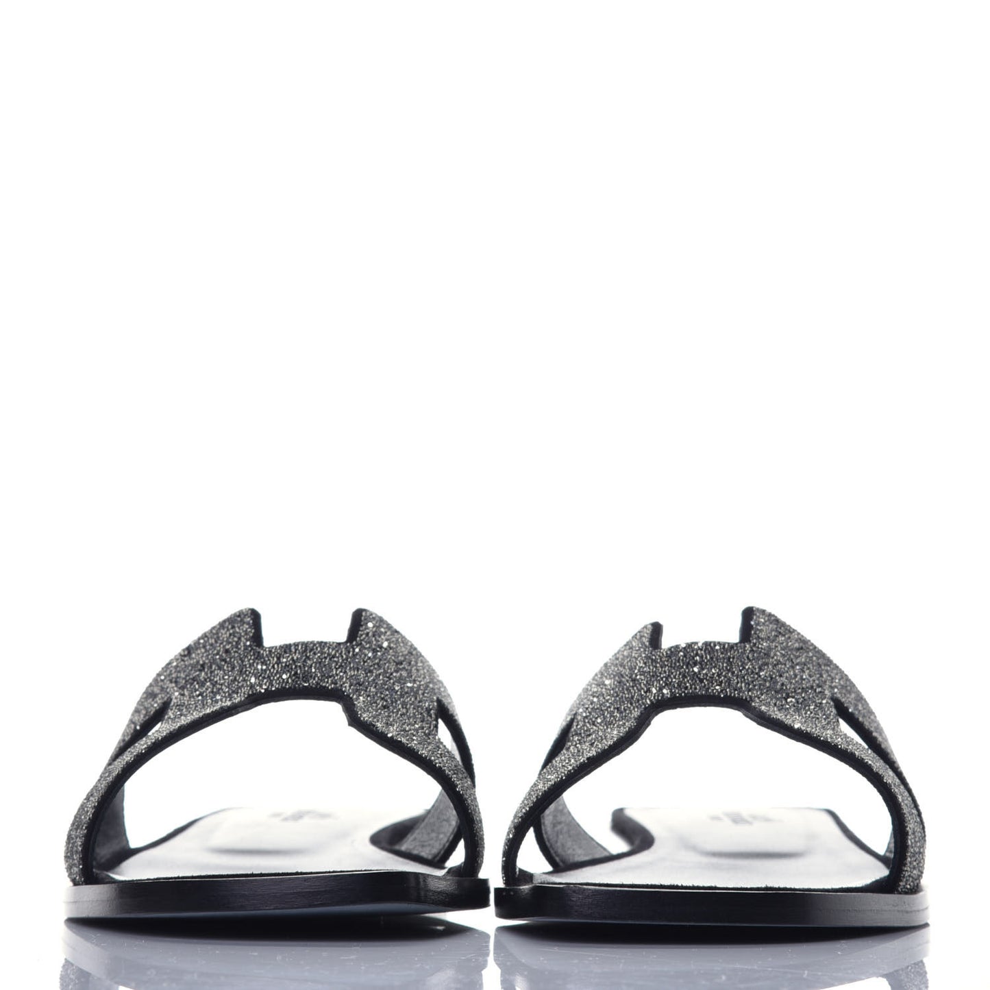 Suede Goatskin Crystal Powder Oran Sandals 37 Black