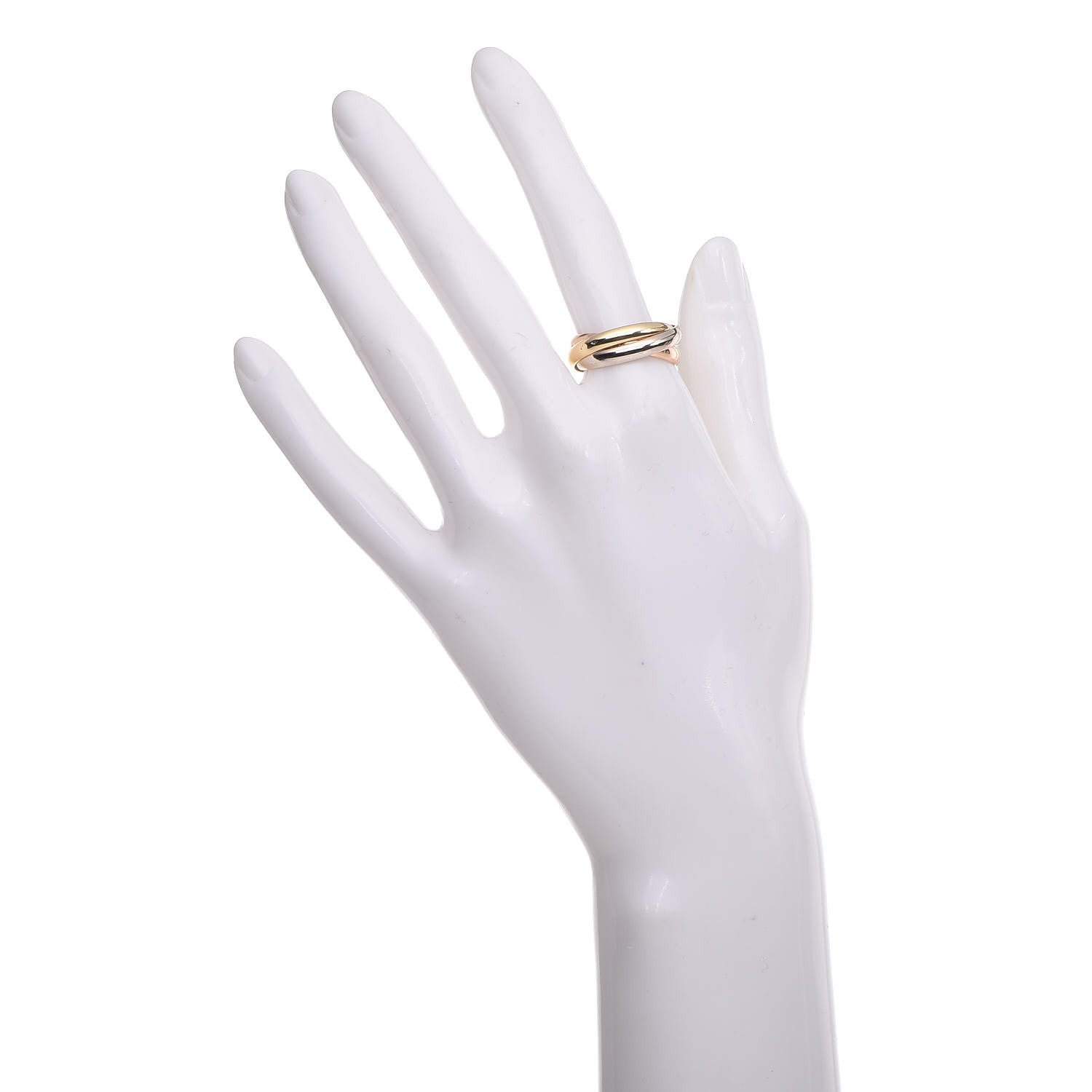 Cartier 18K Pink Yellow White Gold Classic Les Must De Trinity Ring 56 7.5 2 of 6