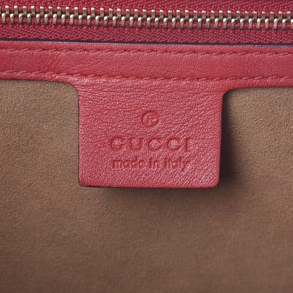 Gucci GG Supreme Monogram Calfskin Medium Padlock Shoulder Bag Beige Hibiscus Red New Rosette 6 of 9