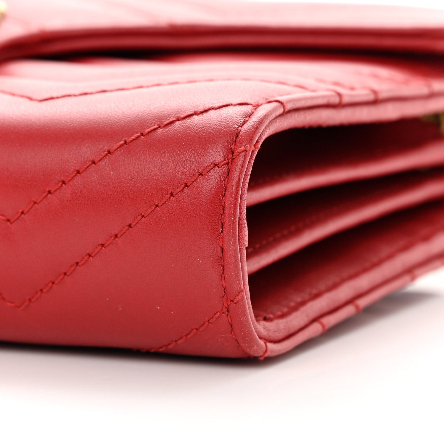 Gucci Calfskin Matelasse GG Marmont Chain Wallet Hibiscus Red 10 of 12