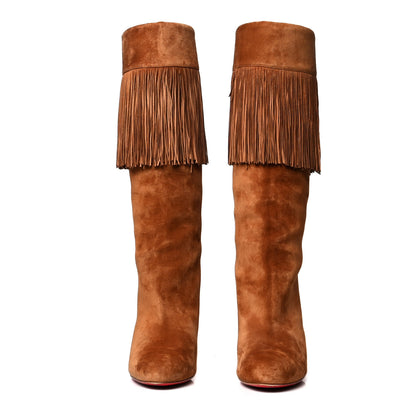 Christian Louboutin Veau Velours Majung 85 Boots 39.5 Ecureuil 2 of 6
