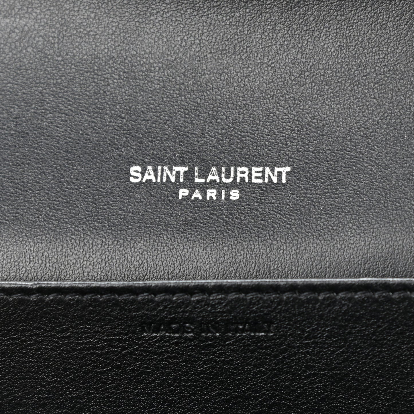 Calfskin Crocodile Embossed Monogram Uptown Chain Wallet Black