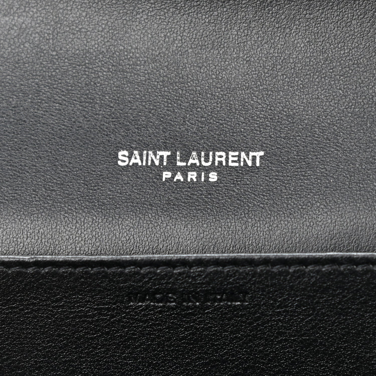 Saint Laurent Calfskin Crocodile Embossed Monogram Uptown Chain Wallet Black 6 of 11