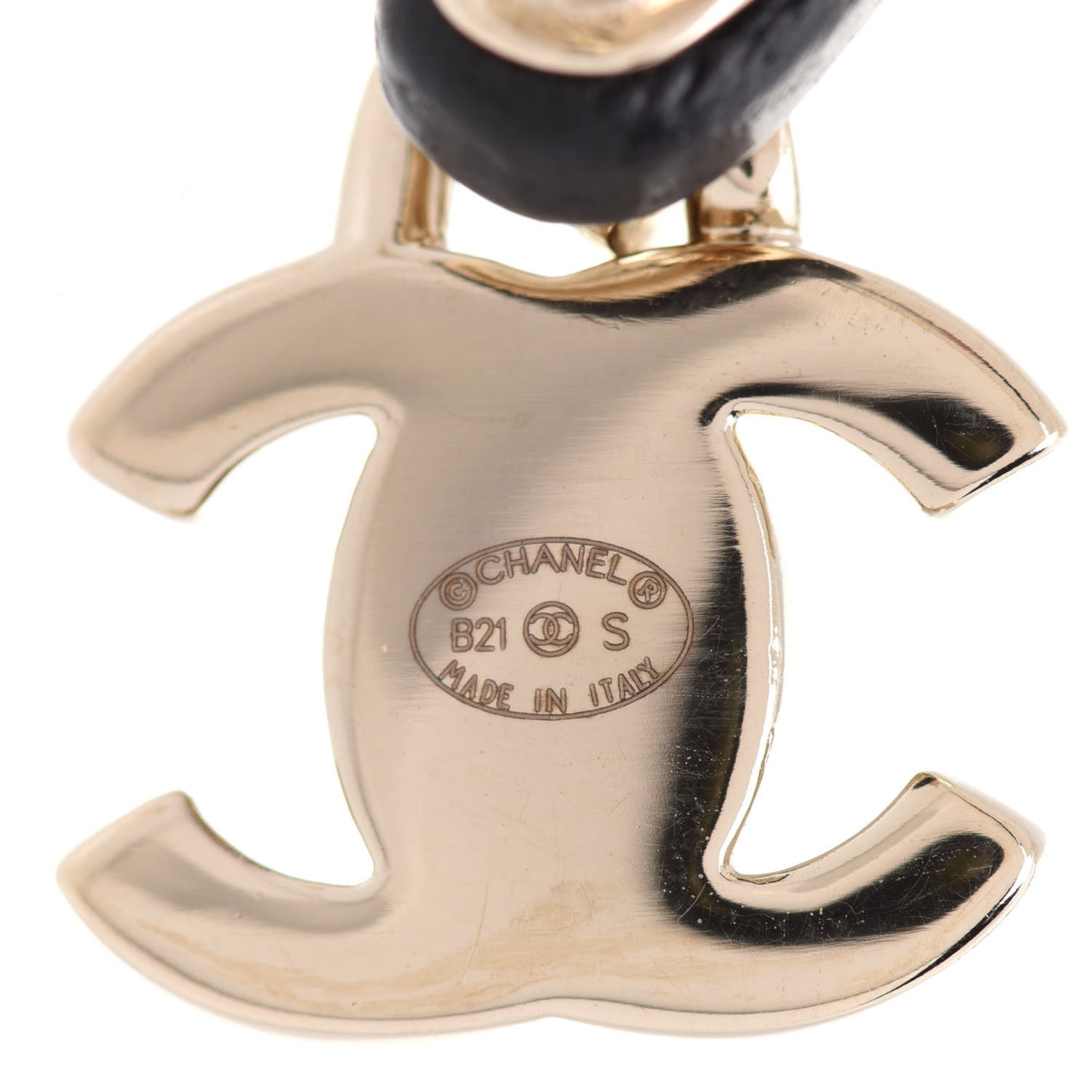 Lambskin CC Turnlock Drop Earrings Gold Black