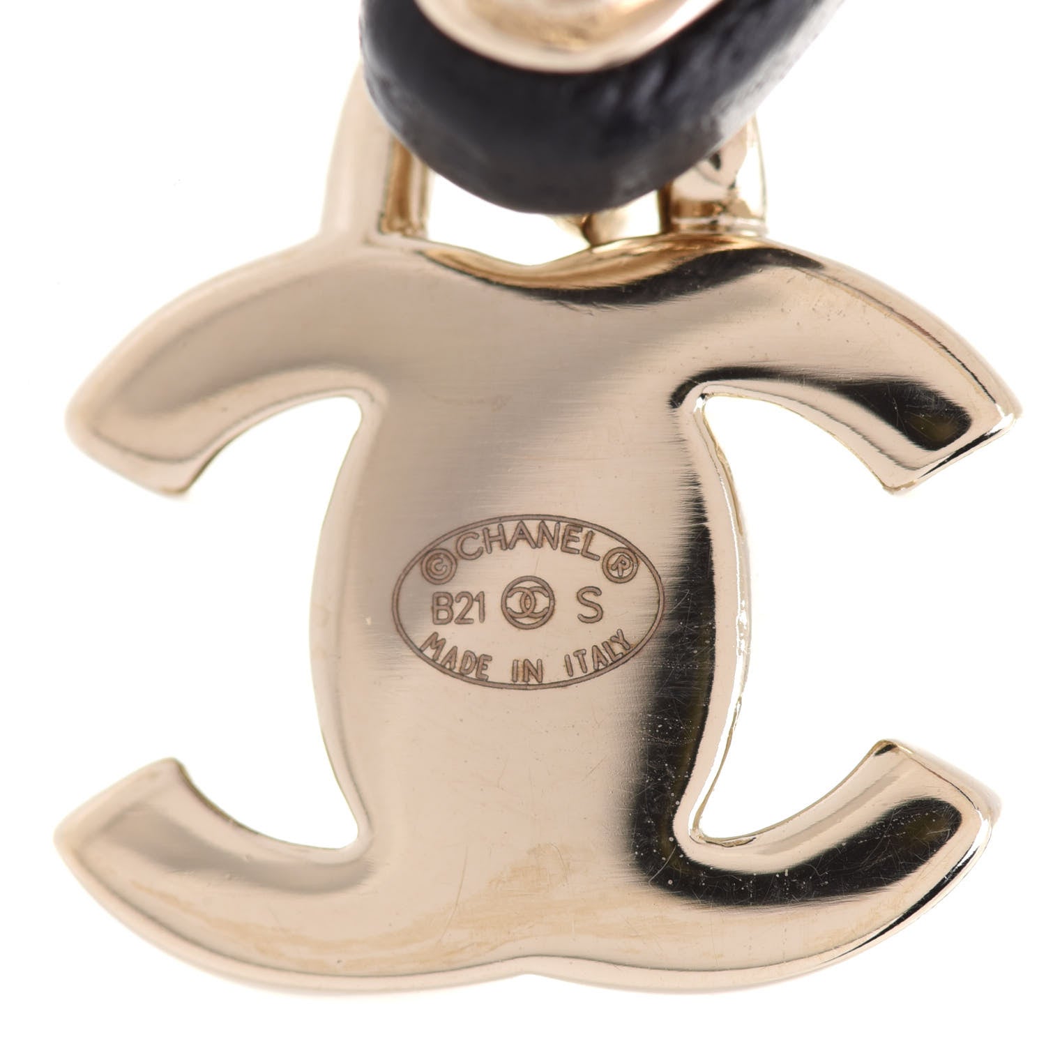 Chanel Lambskin CC Turnlock Drop Earrings Gold Black 4 of 5