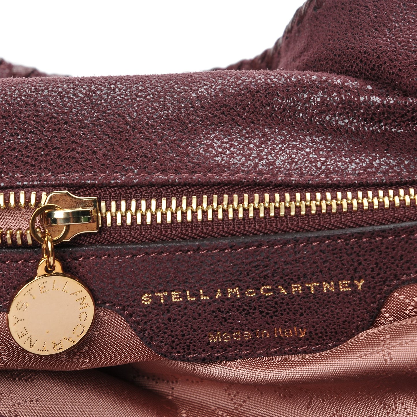 Shaggy Deer Falabella Fold Over Tote Burgundy