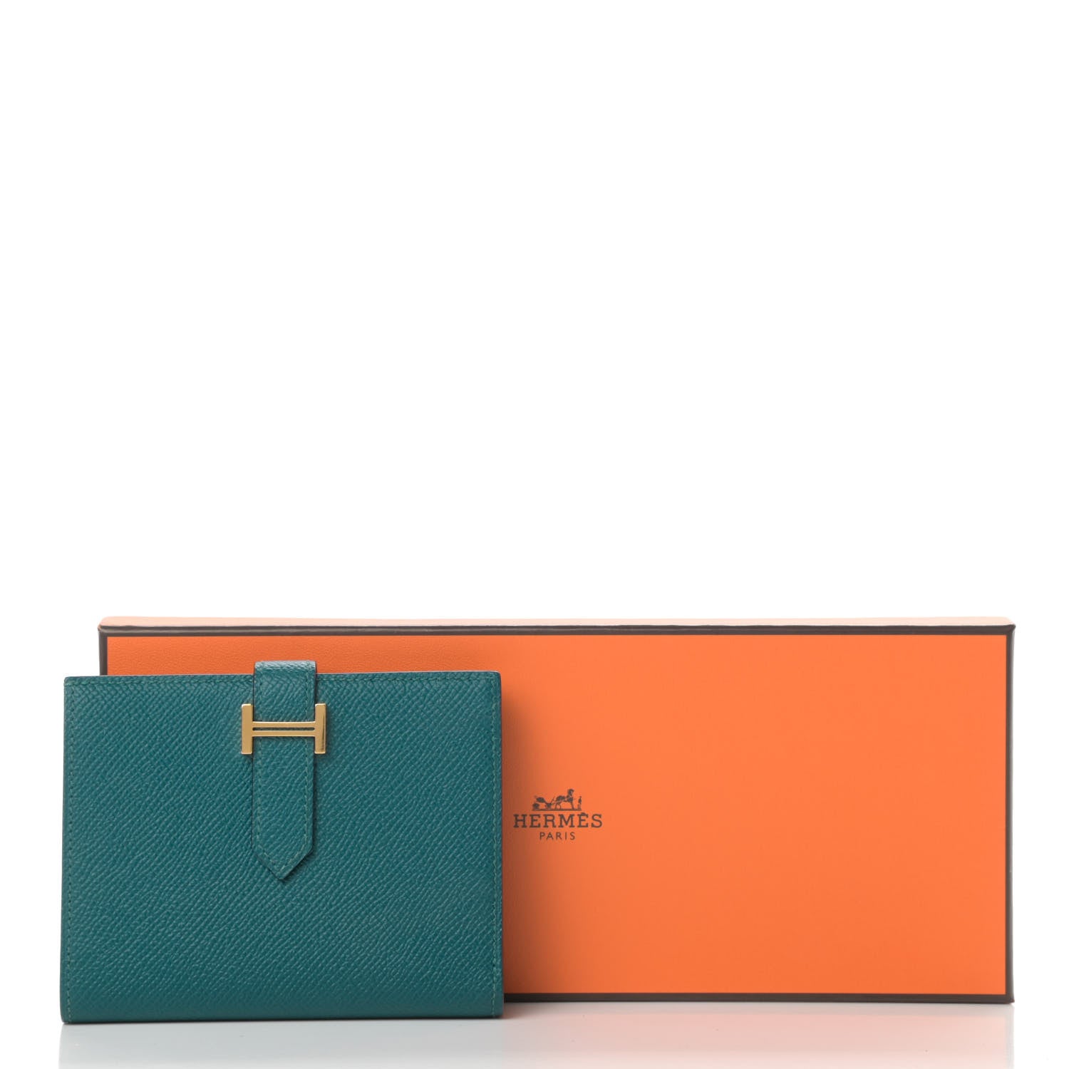 Hermes Epsom Bearn Compact Wallet Vert Bosphore Deep Blue 9 of 9