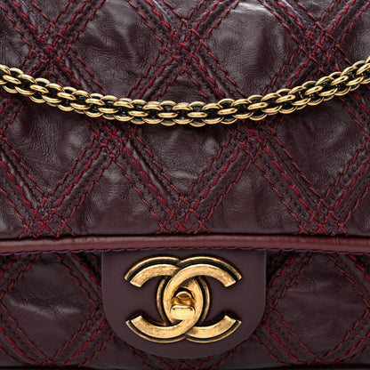 Chanel Calfskin Quilted Stitch Flap Plum 8 of 10