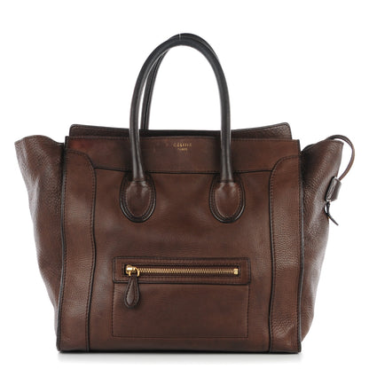 Celine Pebbled Calfskin Mini Luggage Dark Brown 1 of 10