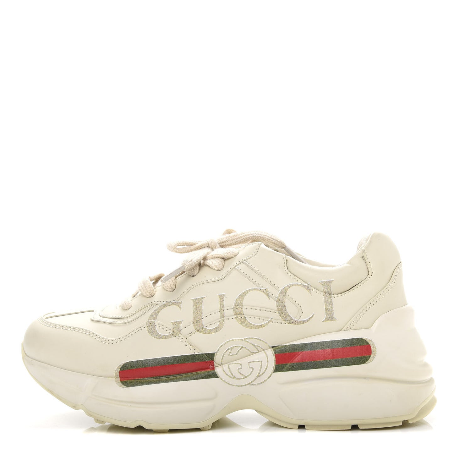 Calfskin Logo Womens Rhyton Sneakers 36.5 Ivory