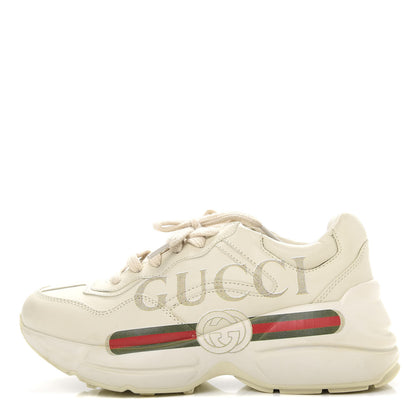 Gucci Calfskin Logo Womens Rhyton Sneakers 36.5 Ivory 1 of 11