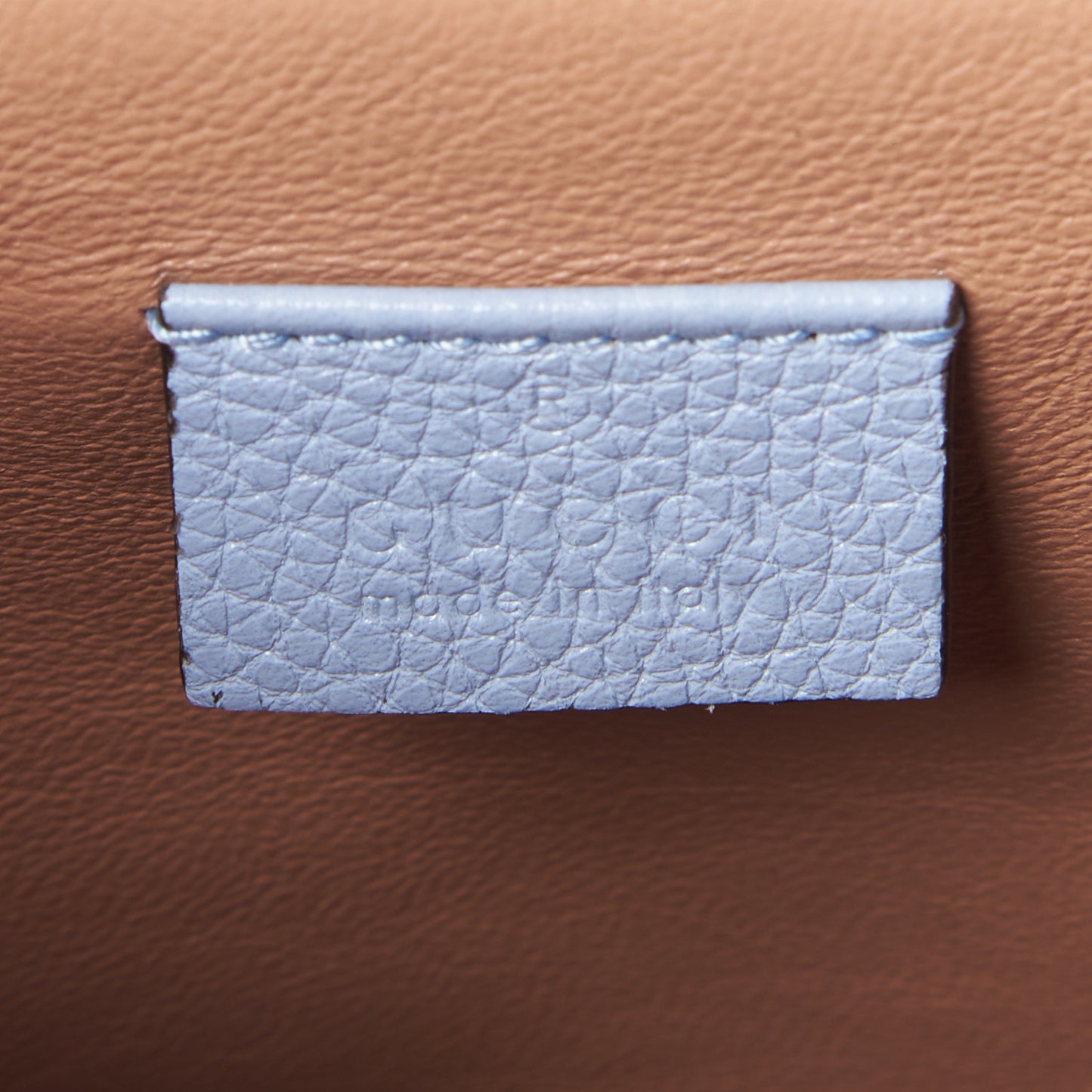 Posillipo Grain Calfskin Small Zumi Top Handle Bag Porcelain Light Blue