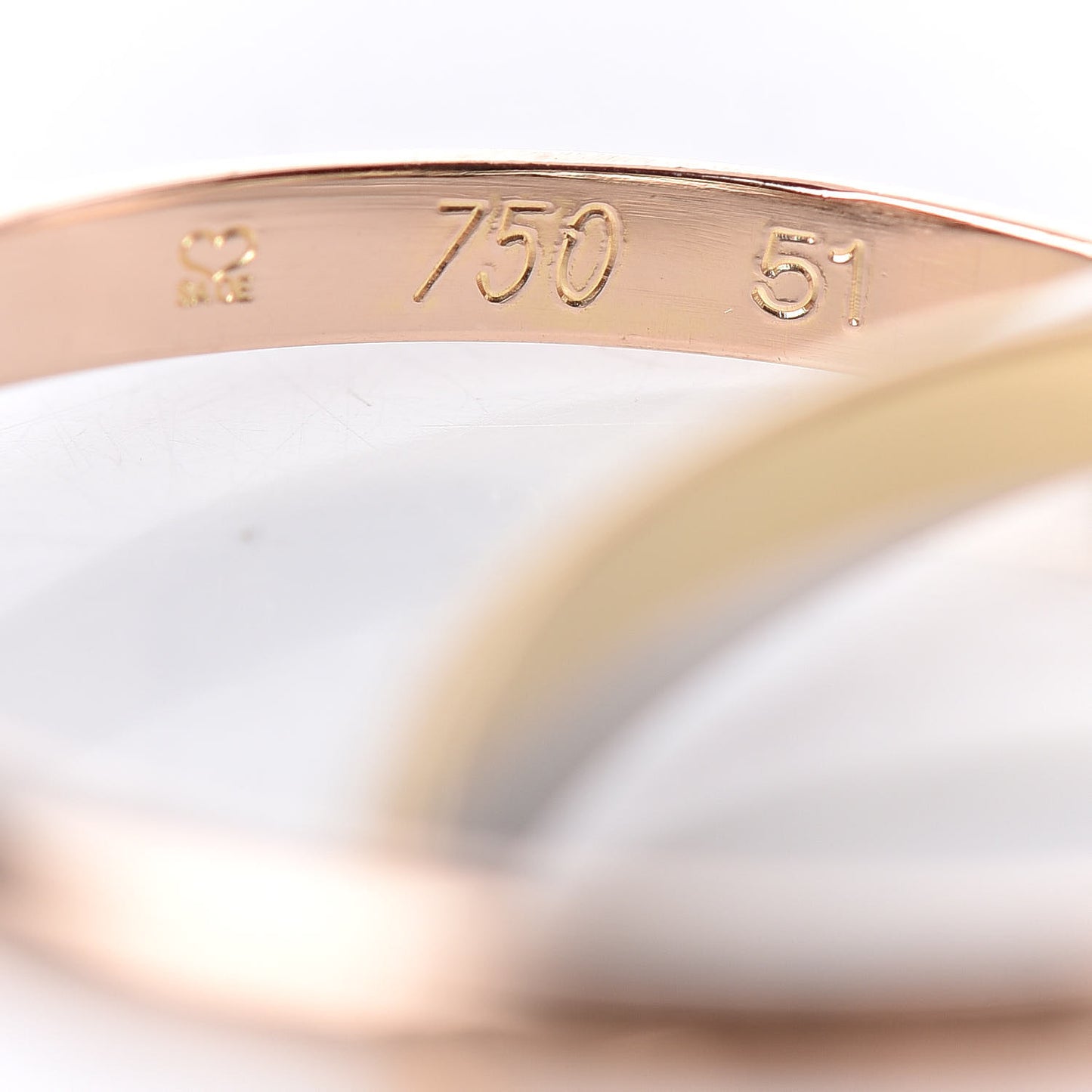 18K Pink Yellow White Gold Extra Small Les Must De Trinity Ring 51 5.75