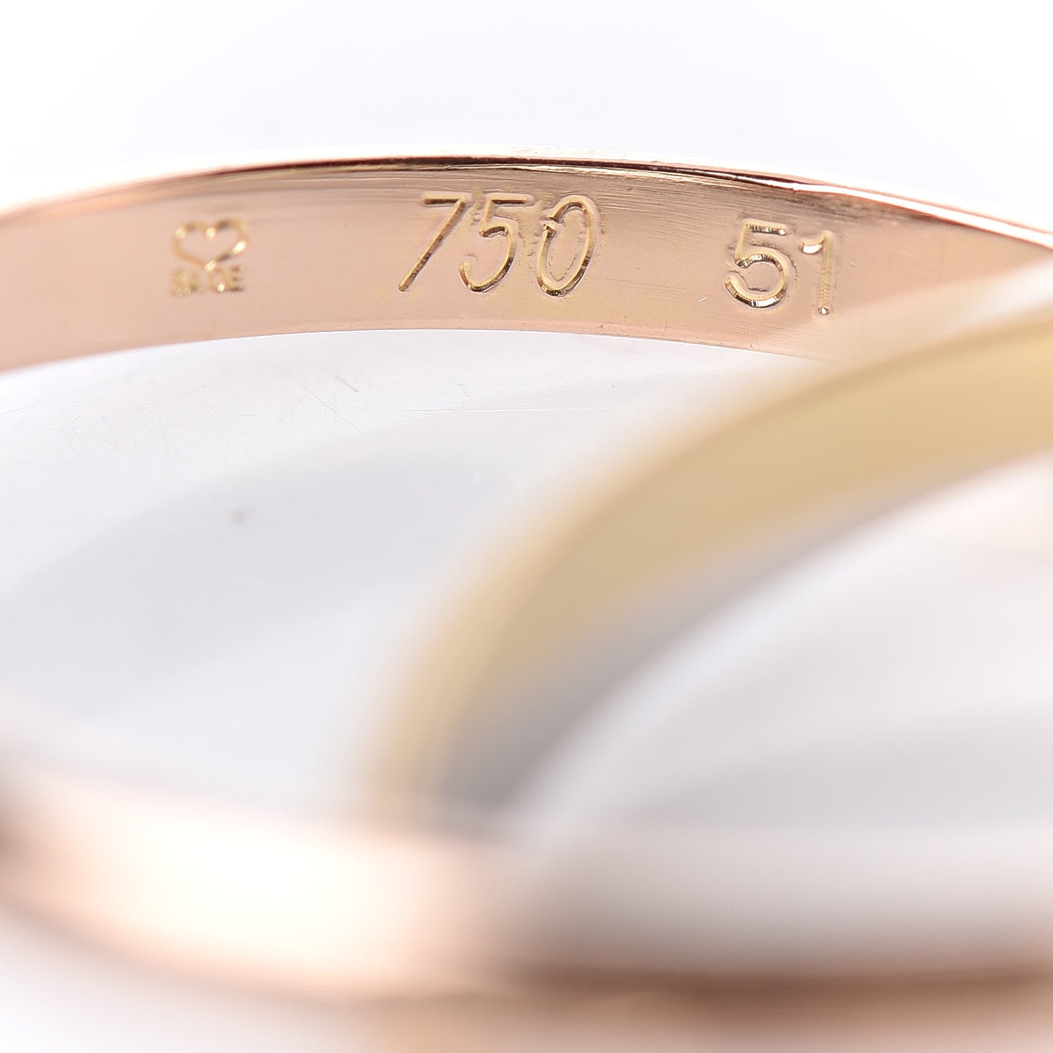 Cartier 18K Pink Yellow White Gold Extra Small Les Must De Trinity Ring 51 5.75 4 of 5