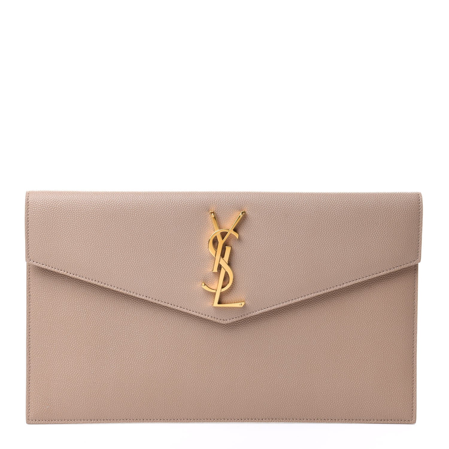 Saint Laurent Grain De Poudre Uptown Pouch Dark Beige 1 of 9