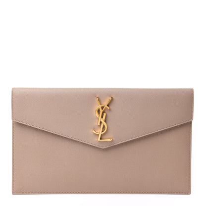 Saint Laurent Grain De Poudre Uptown Pouch Dark Beige 1 of 9