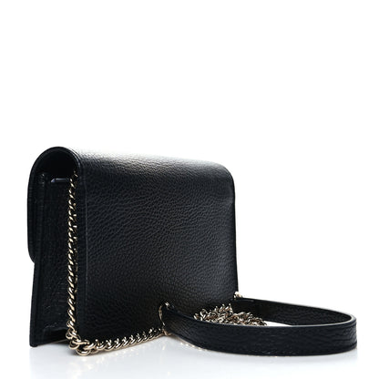 Gucci Dollar Calfskin Interlocking G Chain Wallet Black 2 of 10