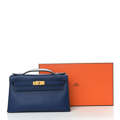 Hermes Swift Kelly Pochette Clutch Bleu Saphir 8 of 8
